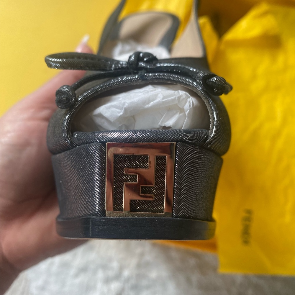 Fendi Spuntata Open Toe Sling Backs